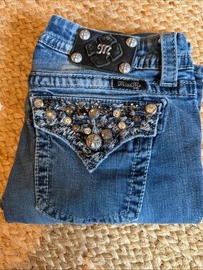 Miss Me Women's Dark Blue Embellished Boot Cut Jeans